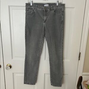 LOFT light gray modern skinny velvet pants